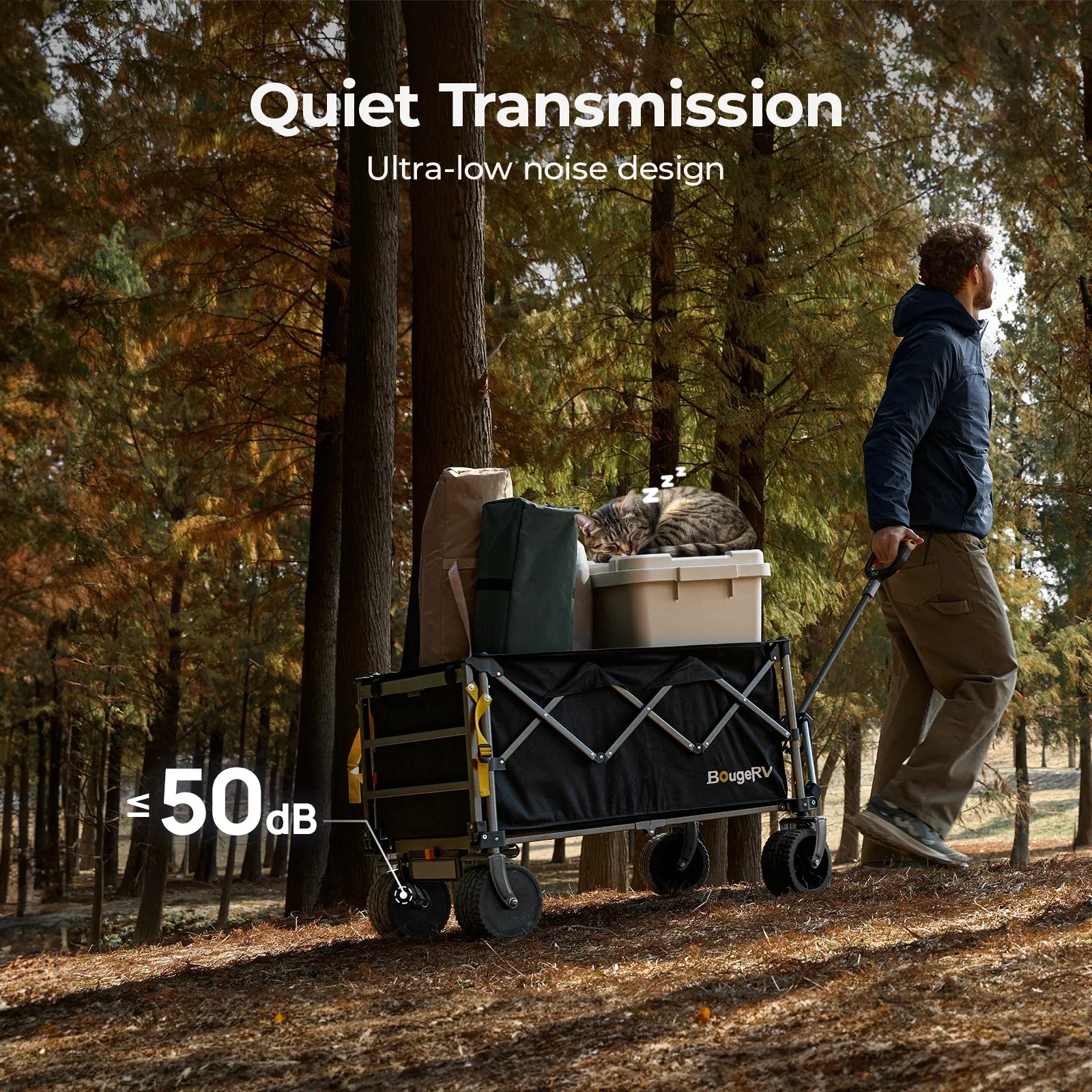BougeRV eWagon quiet transmission at around 50dB noise level