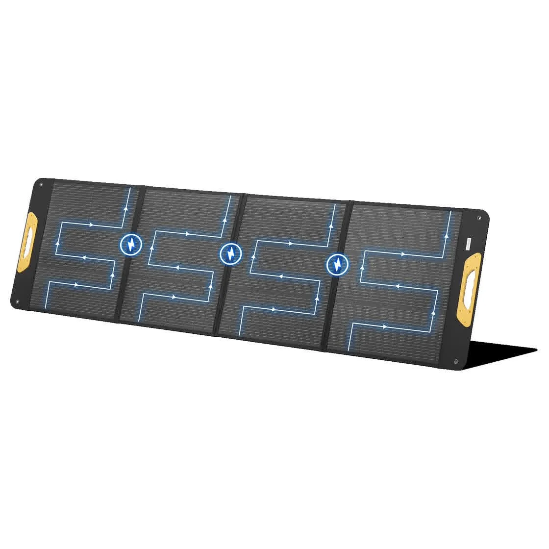 BougeRV 200W foldable panel unfolded flat showing panel sections