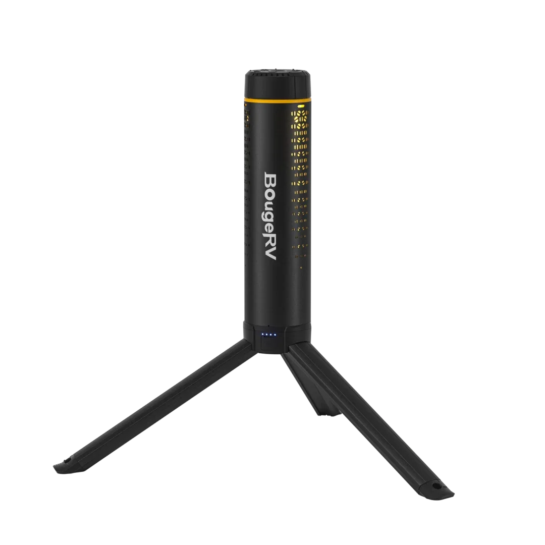 BougeRV T1 lantern collapsed and standing on tripod
