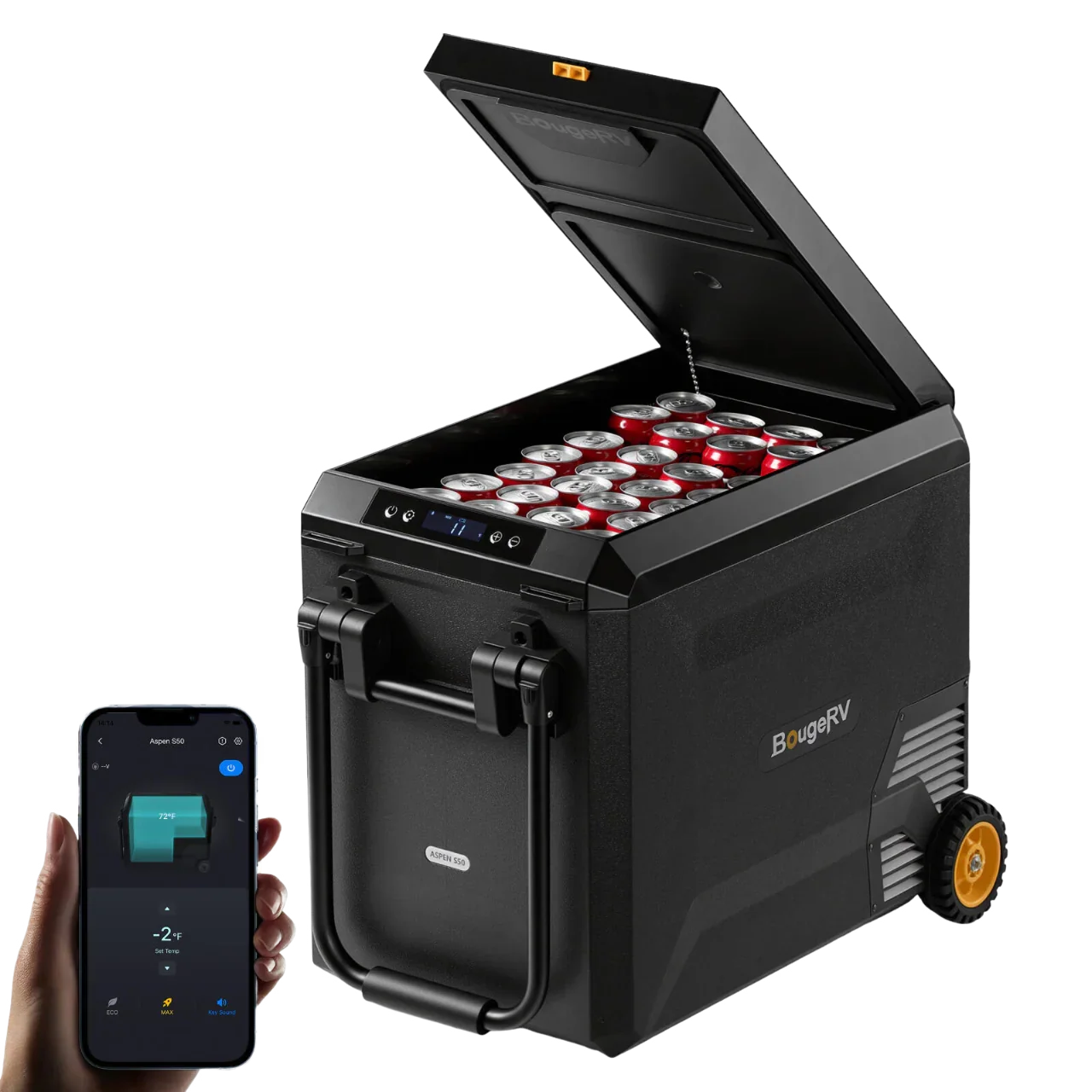 BougeRV New ASPEN S50 12V 47 Litre Portable Fridge with wheels