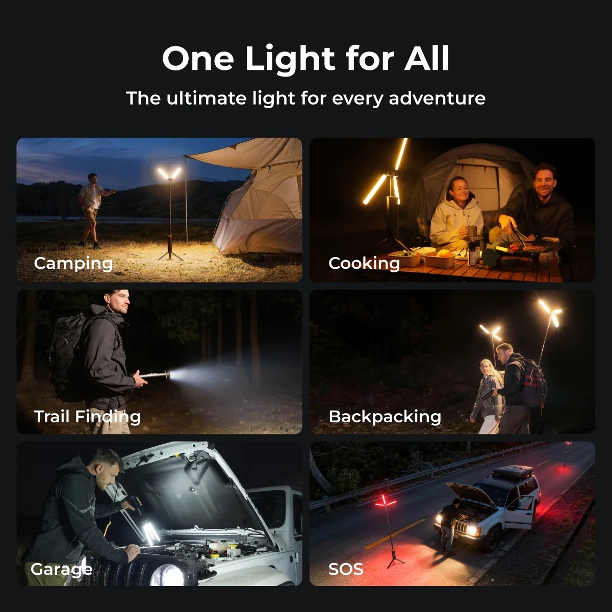 BougeRV T1 lantern used for camping, cooking, fishing, backpacking and roadside SOS