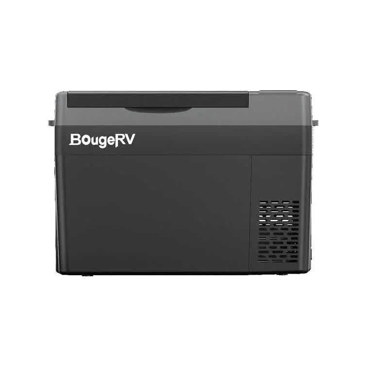 BougeRV CRPRO30 fridge freezer front and side view