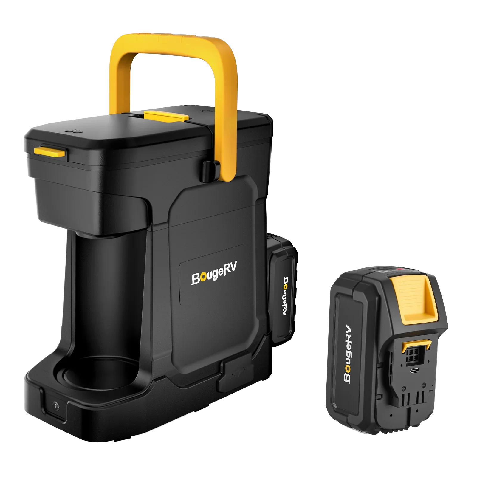 BougeRV portable coffee maker with battery pack and carry handle