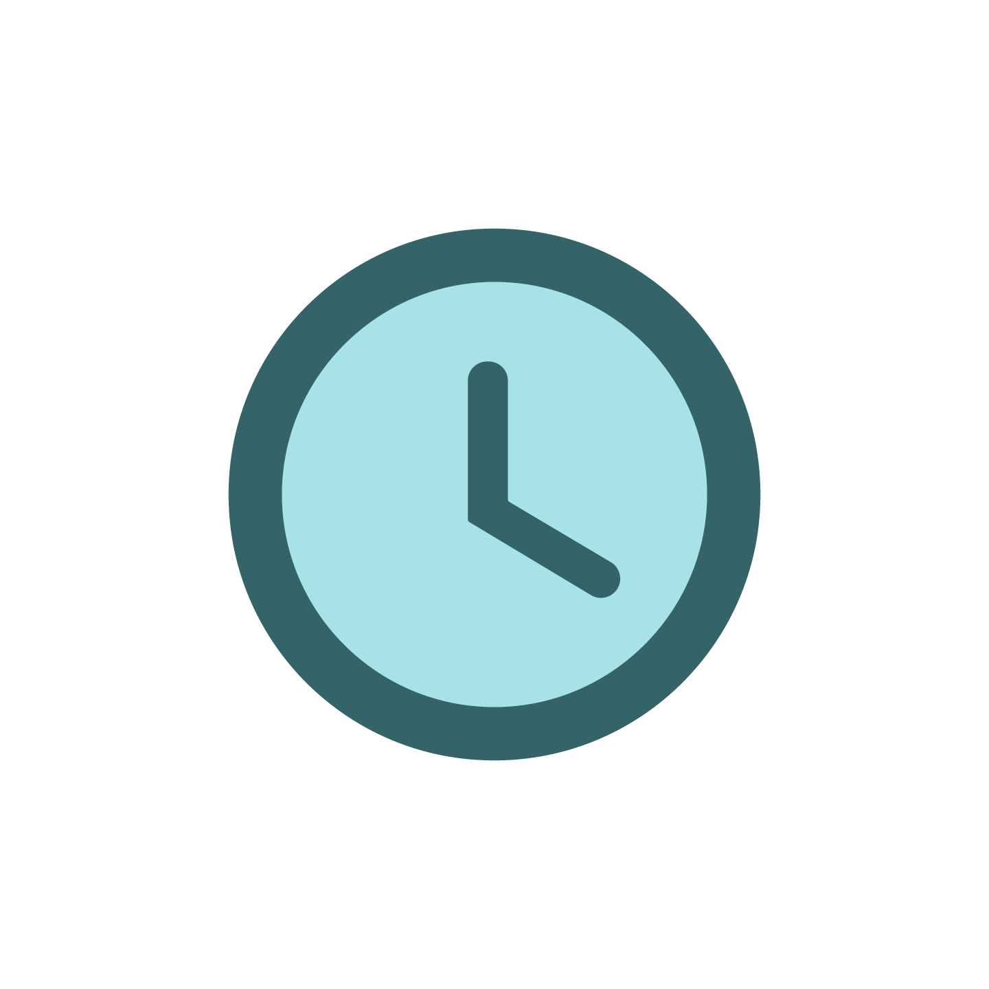 Clock showing the time as 3:00.