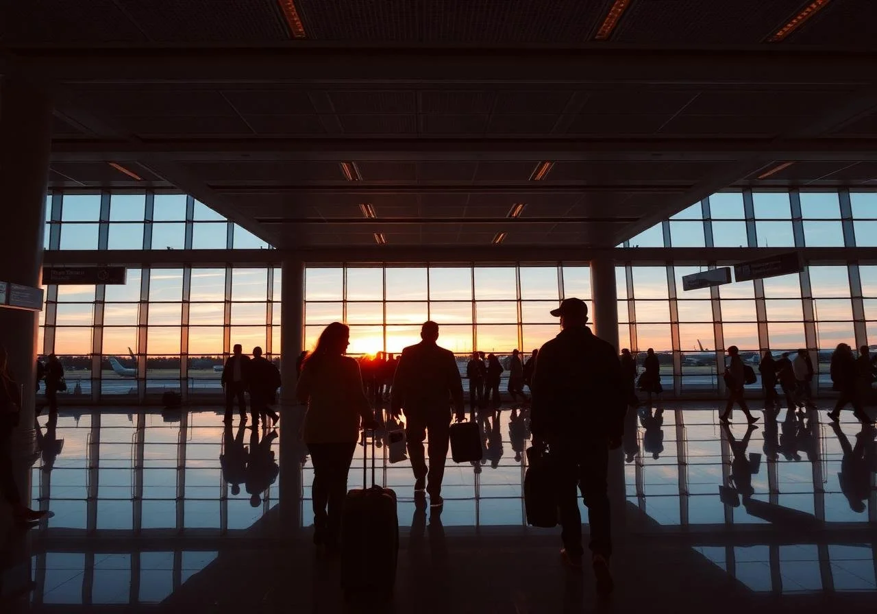 Airport Terminal with Commercial Phone Charging Solutions