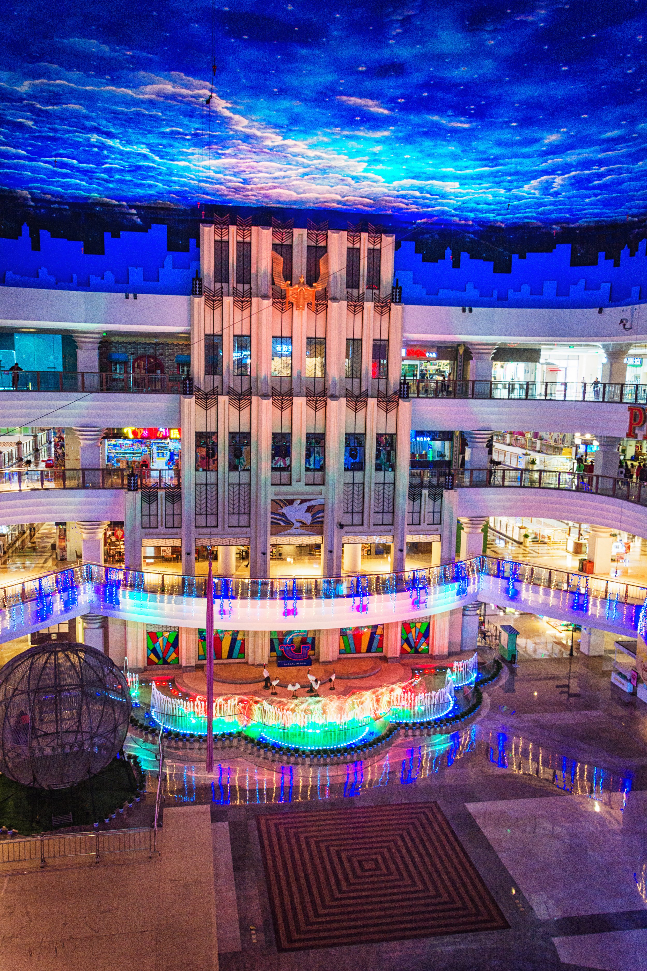 Modern Shopping Mall with Commercial Phone Charging Solutions
