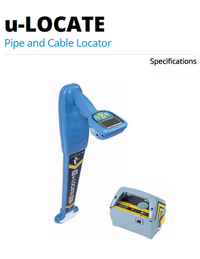 Cover of the Schonstedt U-Locate pipe and cable locator specifications document.