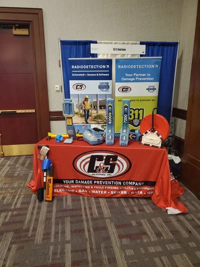 C&S Solutions equipment display booth at the 2024 Indiana AWWA Spring Conference in Indianapolis.
