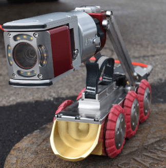 Aries mainline sewer inspection crawler with HD camera used for pipeline inspection from 6-inch lines to large-diameter mains.