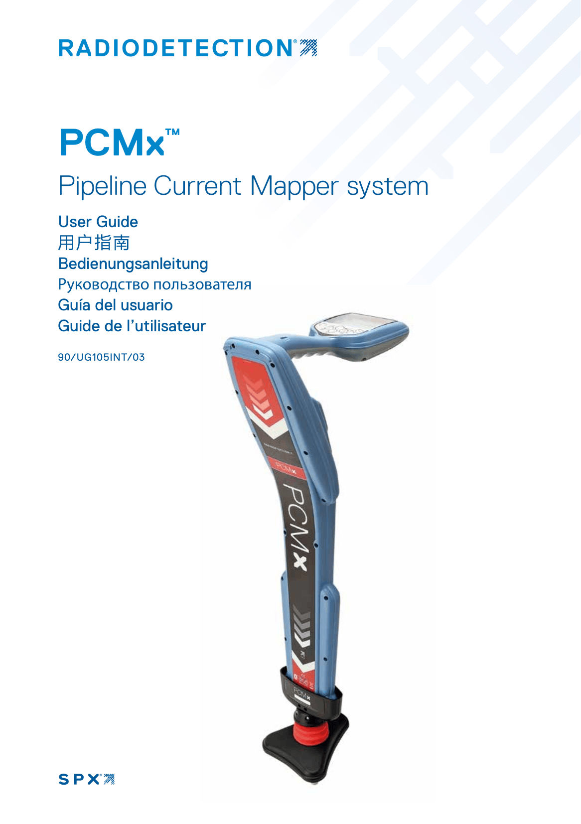 Cover of the Radiodetection PCMx pipeline current mapper system user guide.