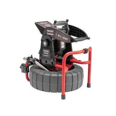 RIDGID SeeSnake Compact pipe inspection camera reel shown from a different angle with folded monitor arm.