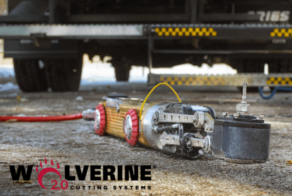 Aries Wolverine 2.0 Self-Propelled Robotic Electric Cutting System crawler used for pipeline maintenance.