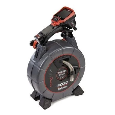 RIDGID SeeSnake MicroDrain video inspection system reel designed for small-diameter drain lines with tight bends.