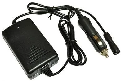 Automotive charger used to charge a locator rechargeable battery pack from a cigarette lighter socket.
