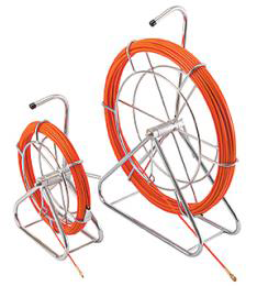 Flexrod reels holding fiberglass rod used for tracing pipes and ducting.