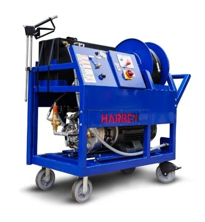 Harben Industrial Jet Cart, a portable jetter delivering professional cleaning power in a lightweight frame.