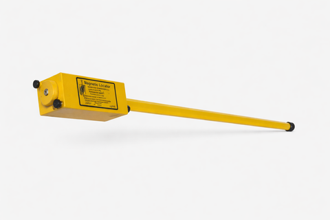 Classic Schonstedt yellow magnetic locator used for detecting buried ferrous utility markers.