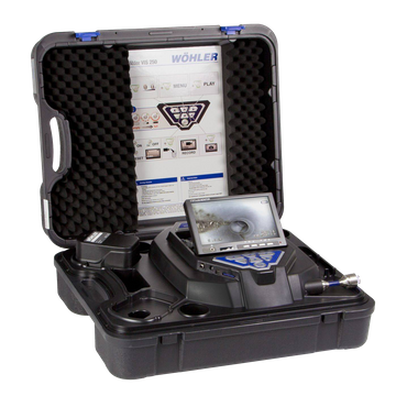 Electric Eel EELvision VIEW Inspection Camera packed in a carrying case, designed for plumbers and municipal inspections.