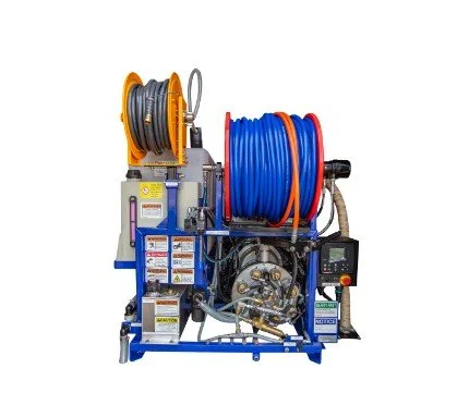 Harben DTK130 van-mounted jetter with compact hose reel setup for year-round performance.