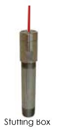 Stuffing box component from the Jameson lateral gas line tracer kit used with fiberglass rod and reel.