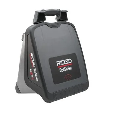 RIDGID SeeSnake digital reporting monitor shown closed, displaying the RIDGID SeeSnake logo on the case.