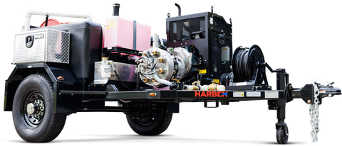 Harben ES-12 compact trailer jetter designed for entry-level crews and easy transport.