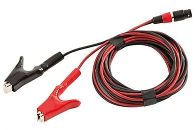 Direct connection lead with alligator clips used for applying a transmitter signal directly onto utilities.