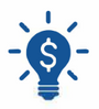 Lightbulb with dollar sign icon representing conserving working capital through equipment leasing.