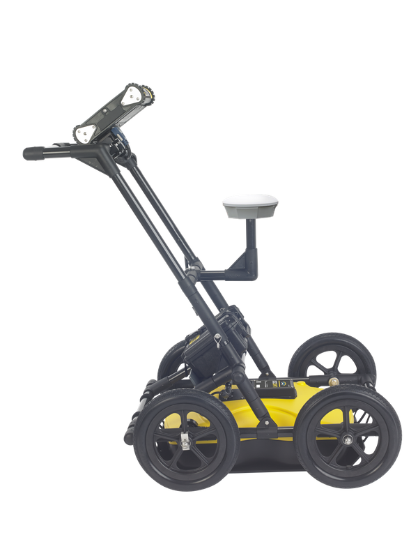 Radiodetection LMX200 ground penetrating radar cart with GPS mount used for utility locating.
