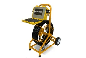 Hathorn H2 Complete Inspection System with compact monitor mounted on a portable camera reel cart.