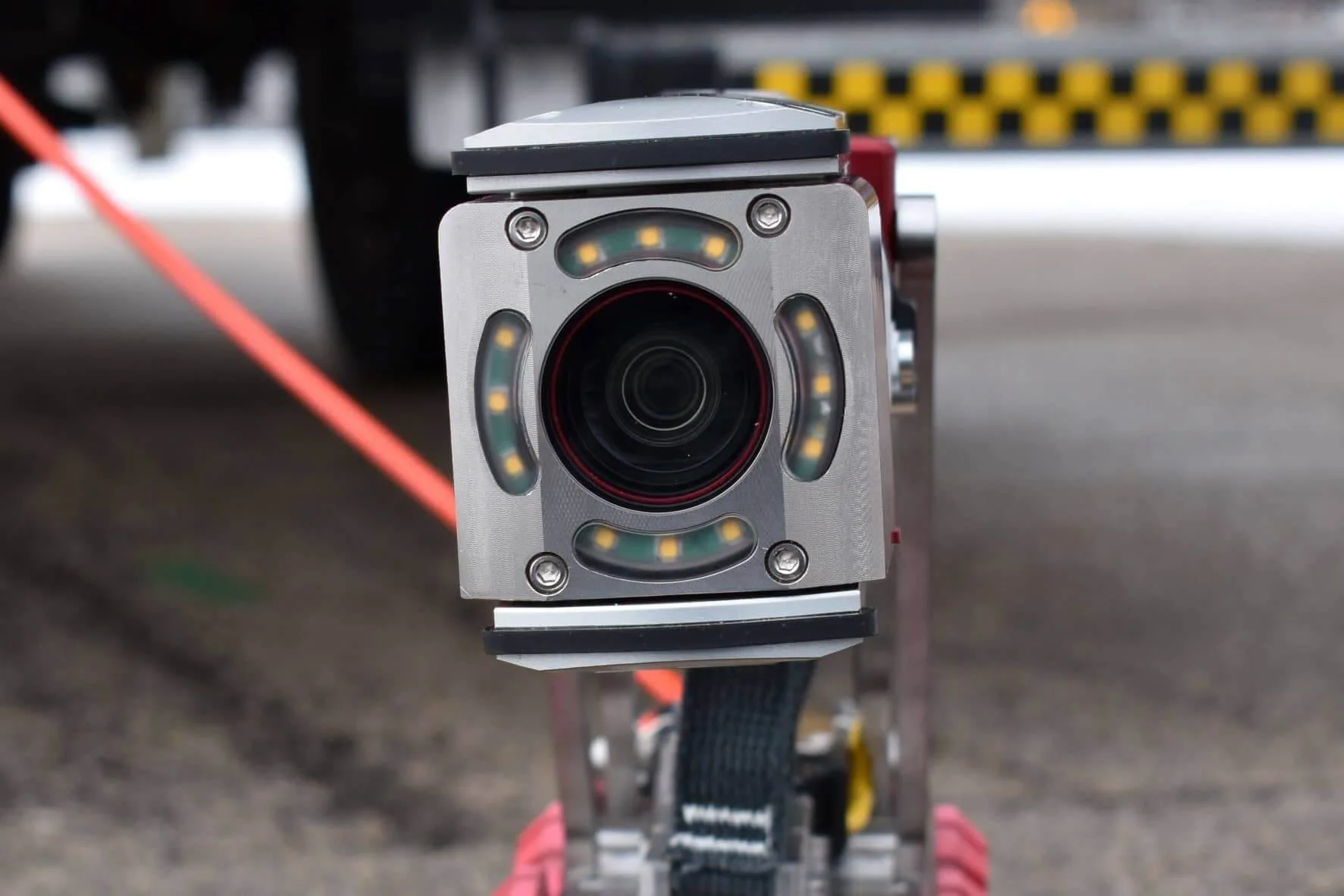 Close-up of the Aries Voyager HD mainline inspection system's WiperCam camera head.