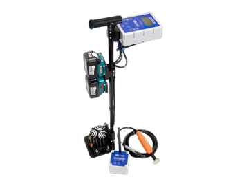 Solinas SonicFinder 1000 acoustic pipe locator used to trace non-metallic pipe without tracer wire or excavation.
