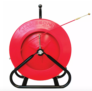 Jameson Mini Duct Hunter traceable rodder reel used for locating and mapping small underground ducts and pipes.