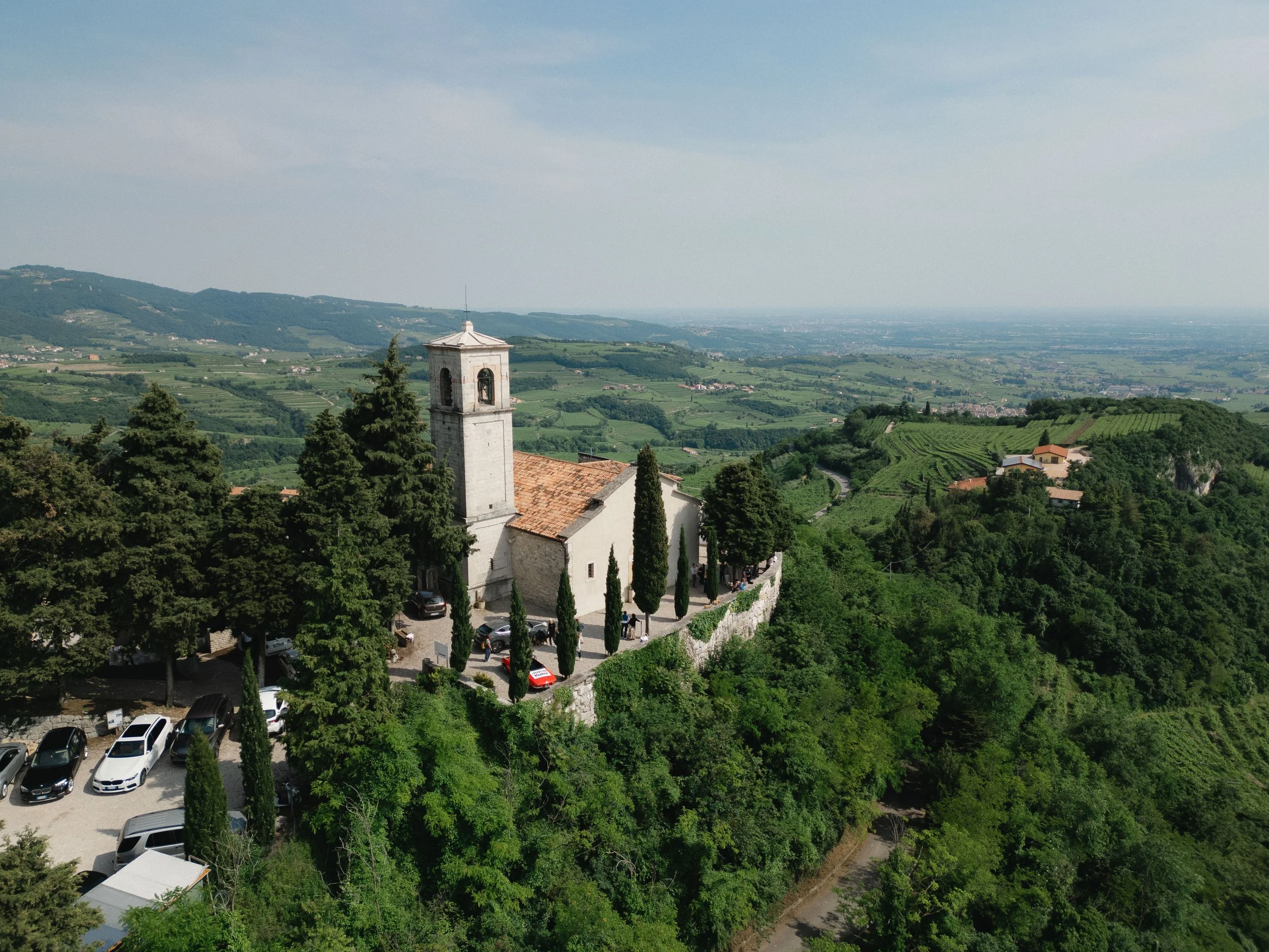 A scenic view of church in north Italy.