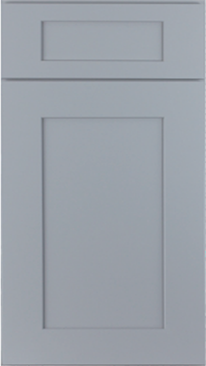 Close-up of a light blue door with a rectangular panel and a mail slot