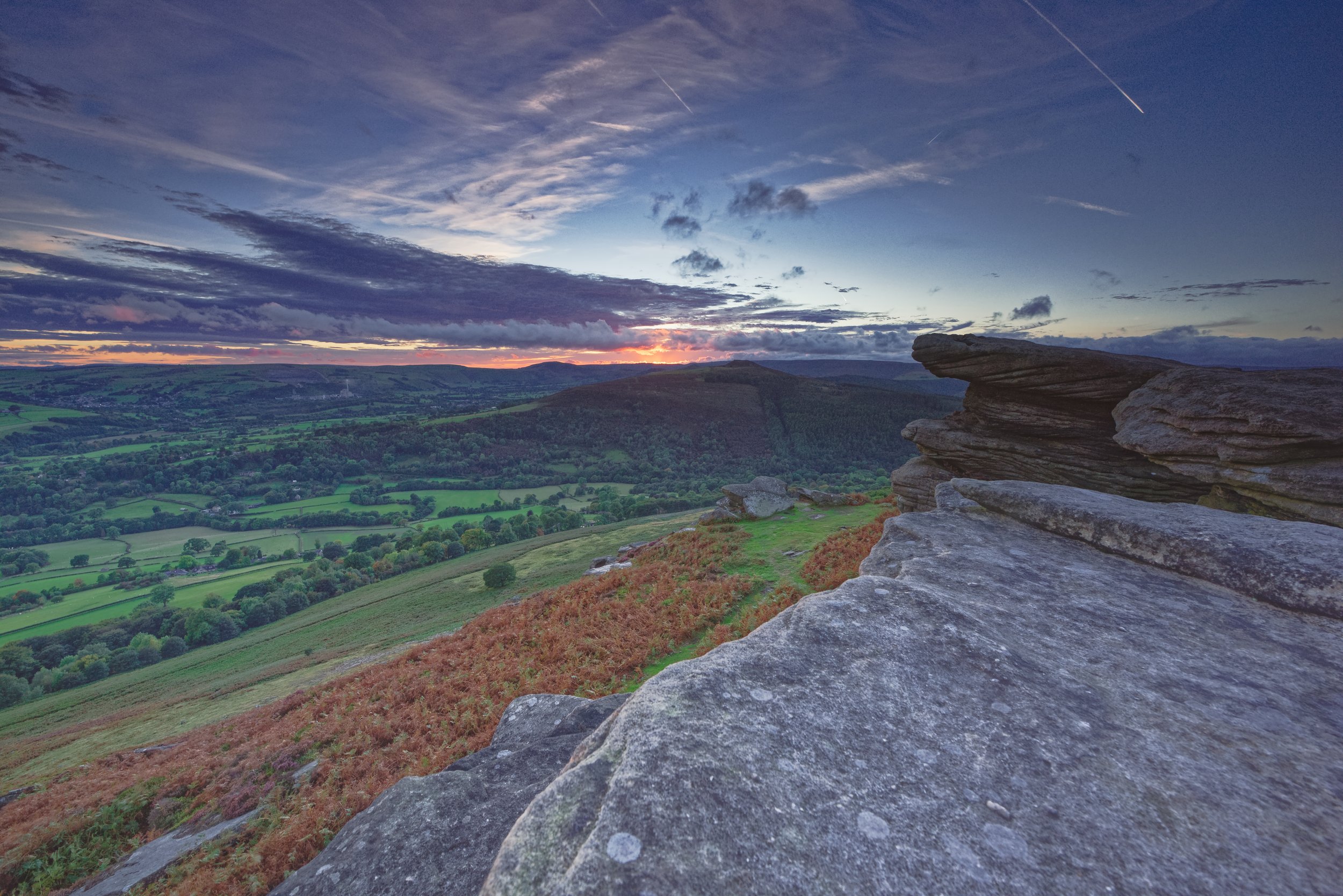 Bamford Edge and the Fading Sun