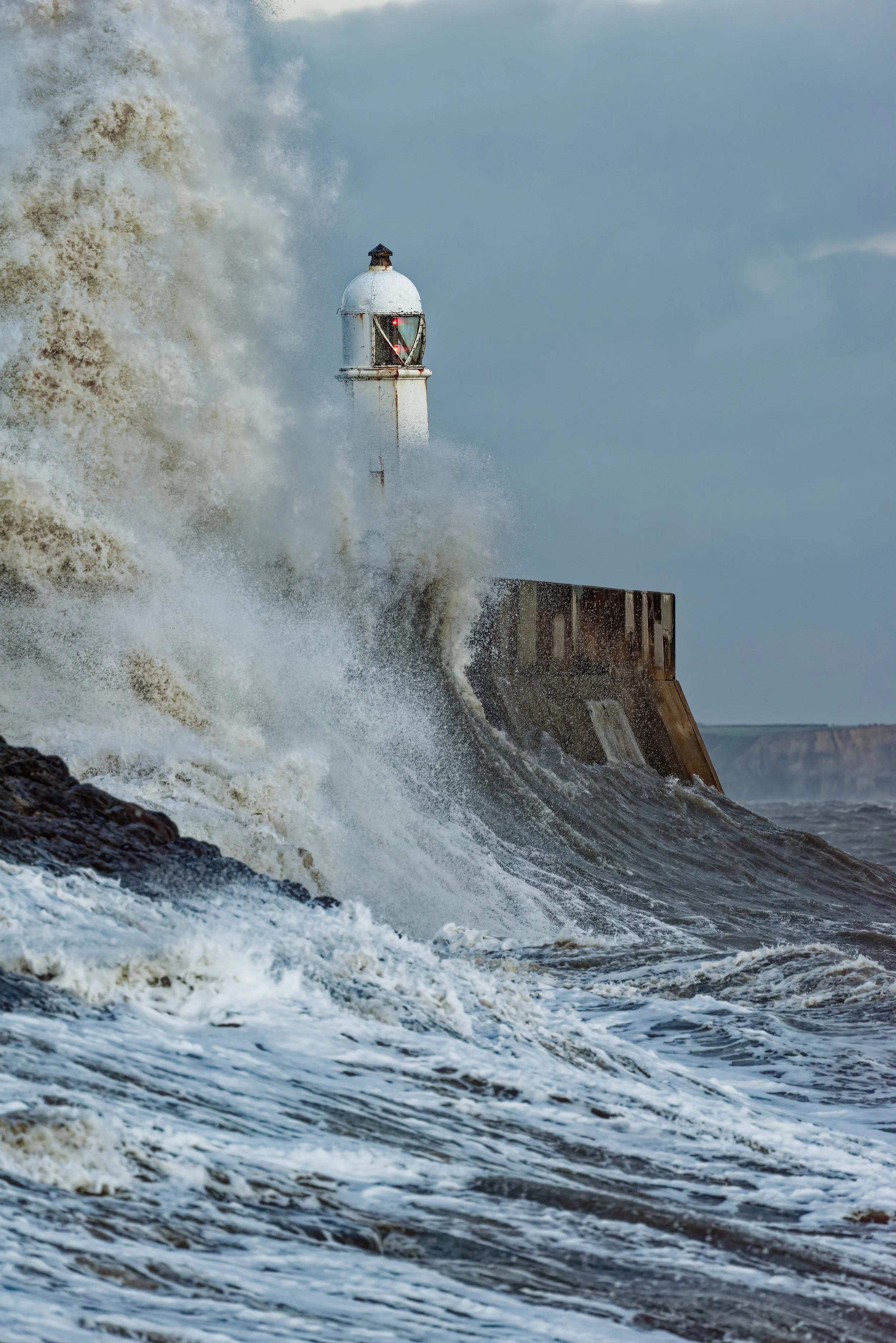 Storm Waves at Porthcawl Lighthouse, Wales