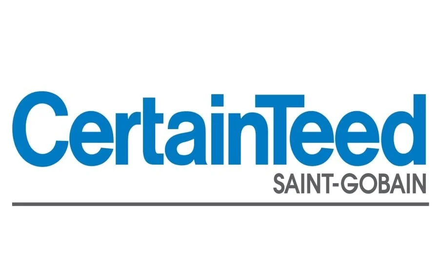 Logo of CertainTeed Saint-Gobain in blue and gray text.