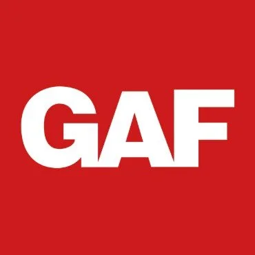 GAF logo on a red background