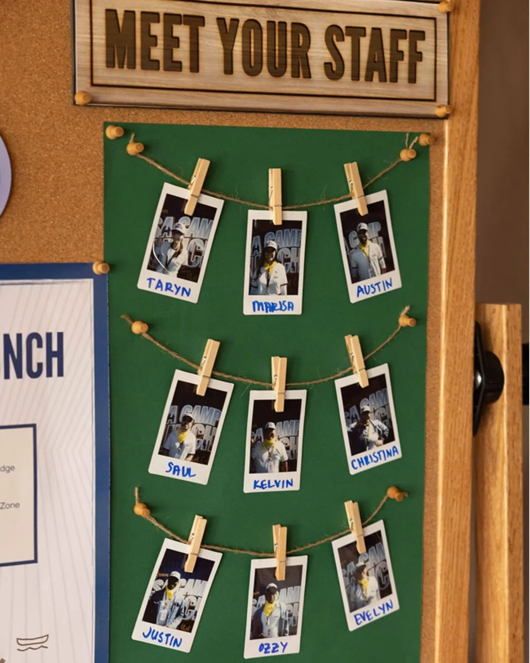 Photo of a bulletin board with a