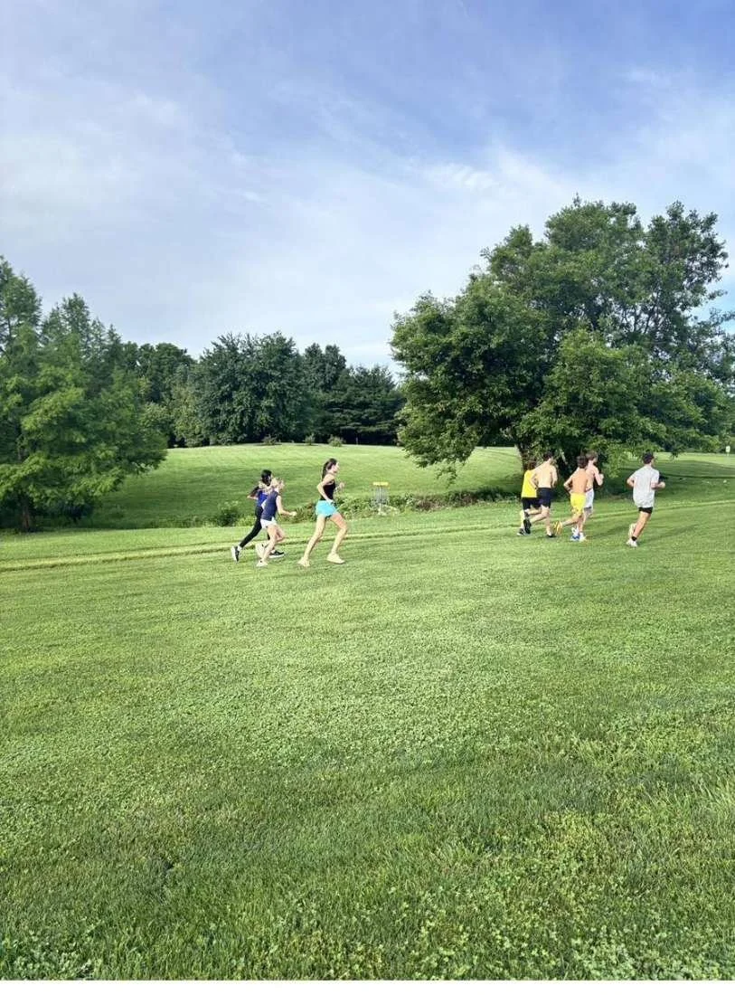 Indiana Distance Collective running at Northview Cross Country Course during off-season training. Carmel, Indiana.
