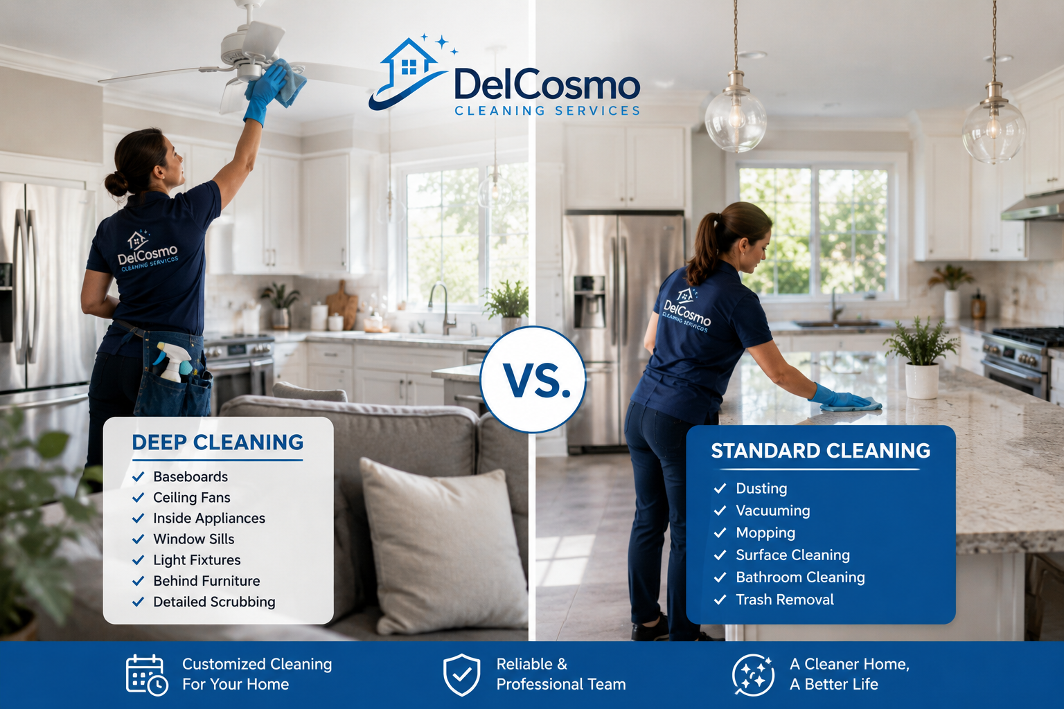 Deep Cleaning vs. Standard Cleaning: What's the Difference?