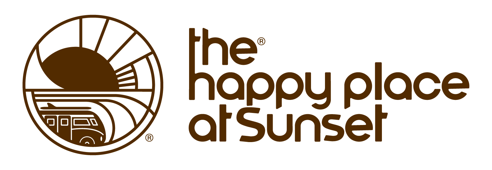 The Happy Place at Sunset logo.