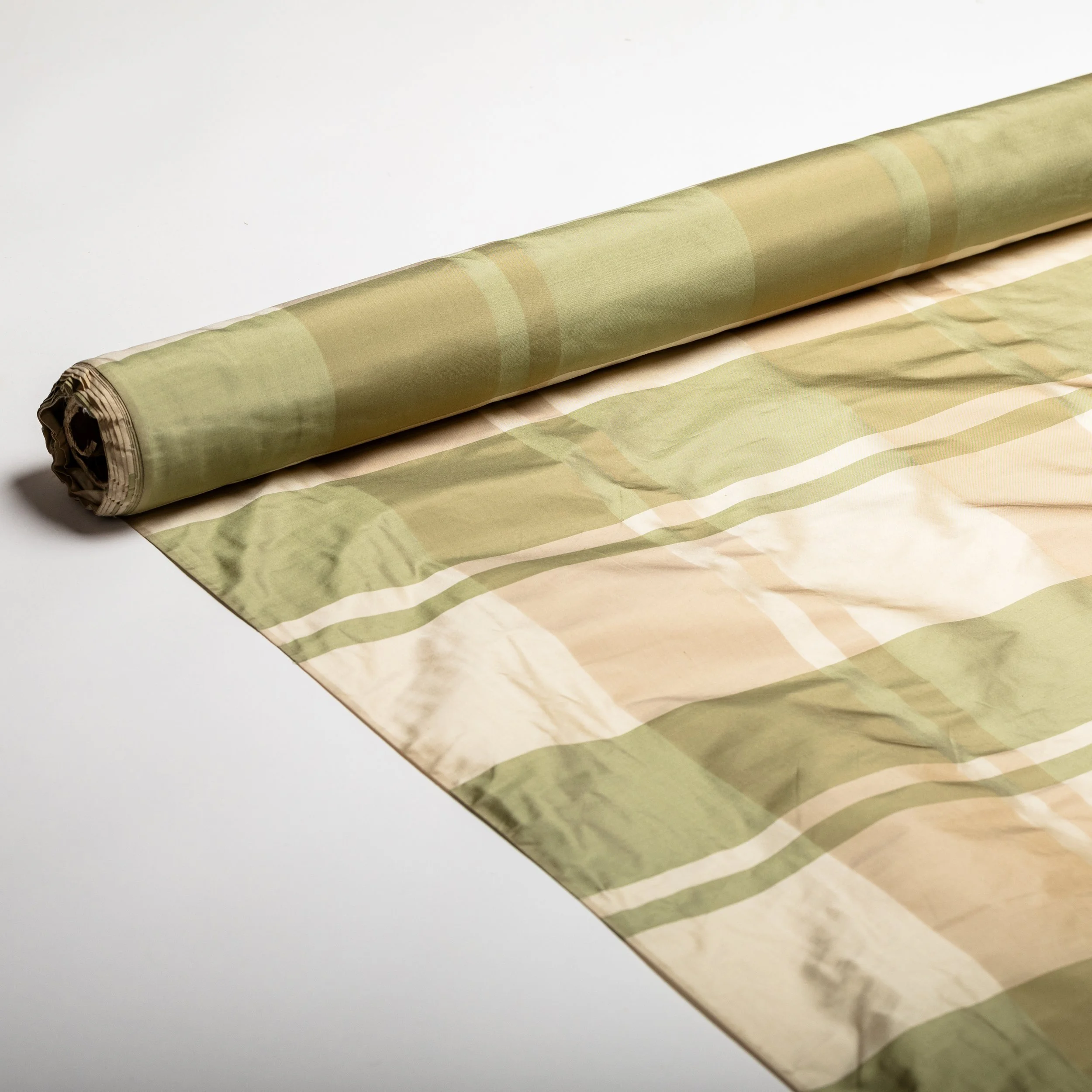 Janet Yonaty Green Silk Plaid Fabric
