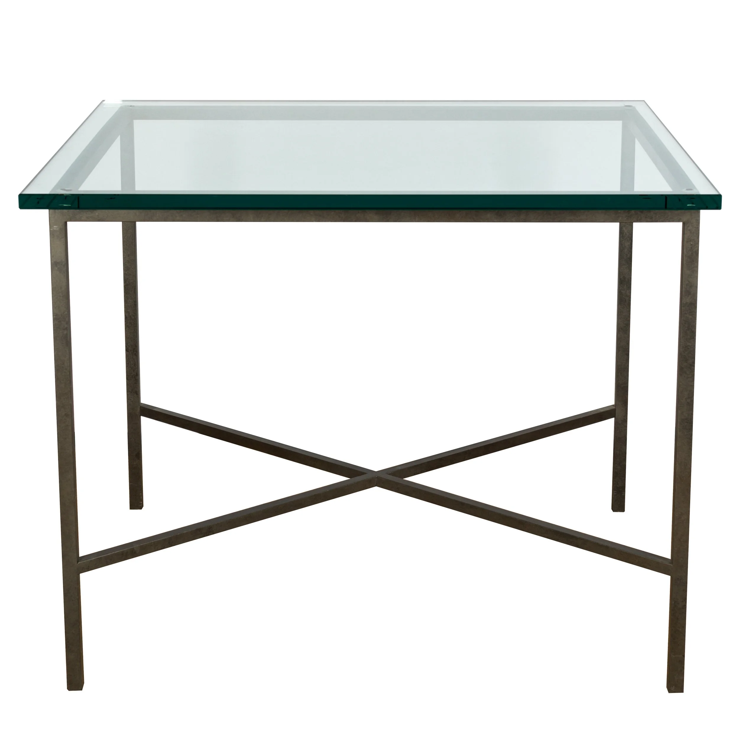 Iron Glass Side Table - rectangle