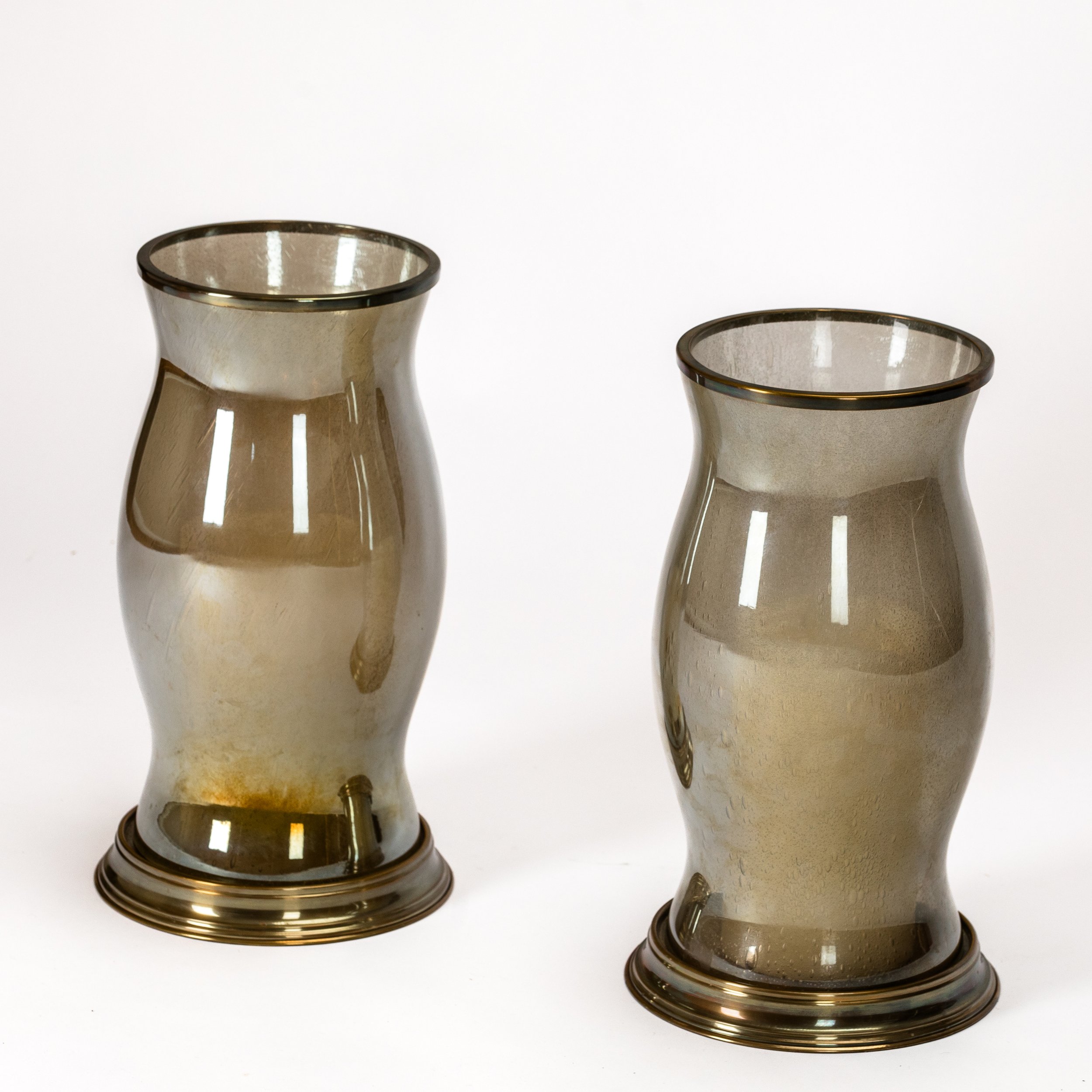 Arteriors Surry Small Glass/Brass Hurricanes