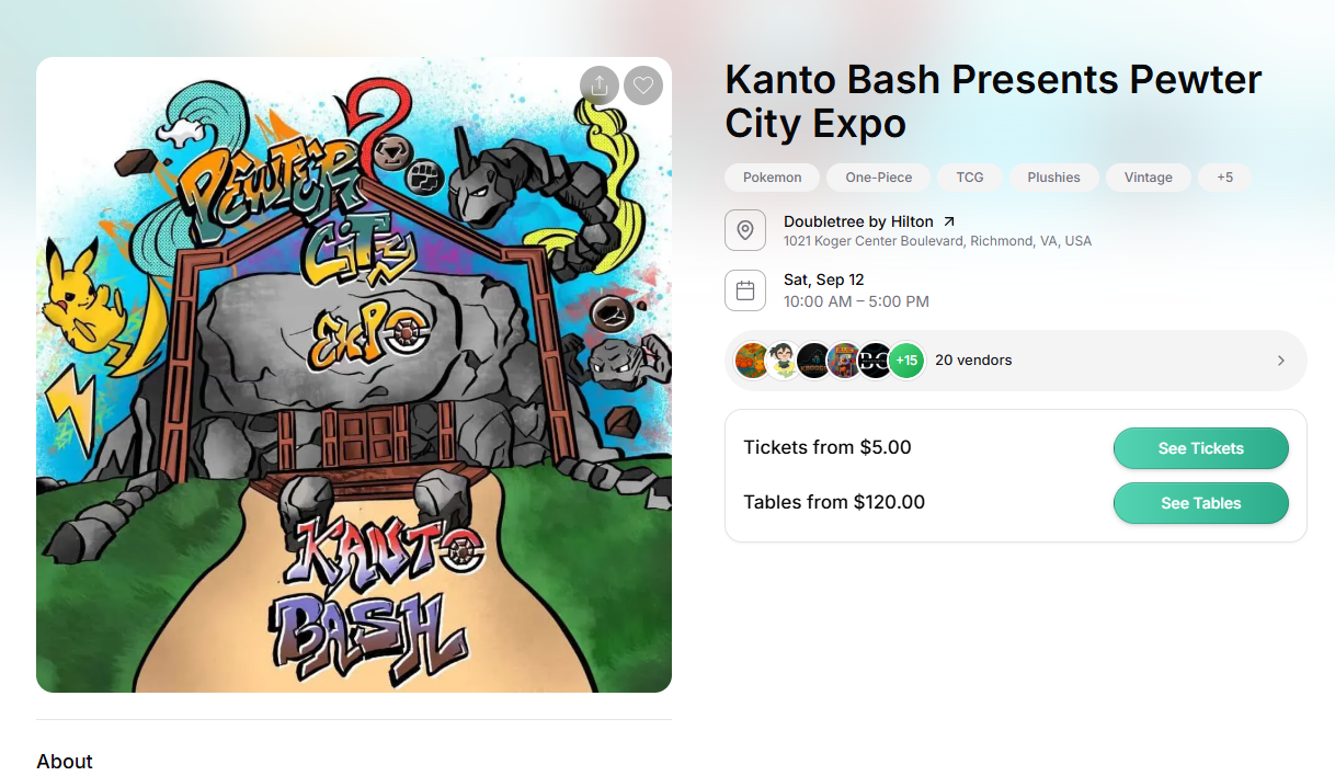 Kanto Bash Presents Pewter City Expo