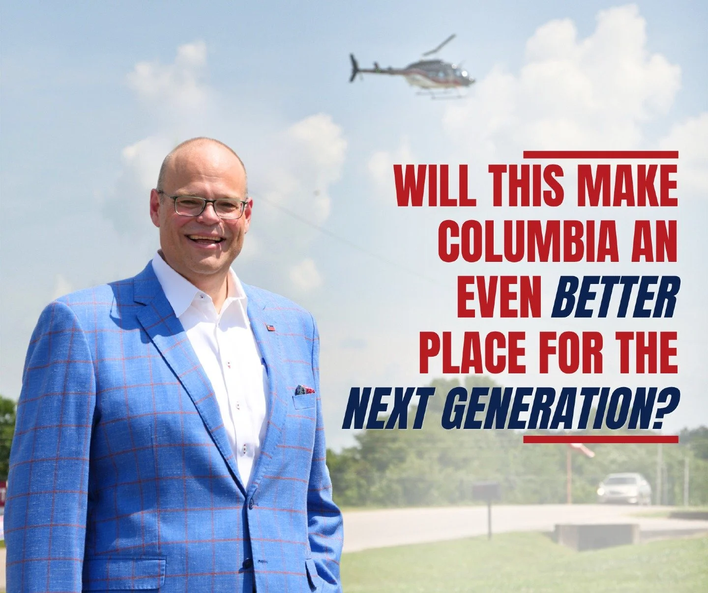 When people ask why I'm running for Mayor, the answer is simple.

I love Columbia, and I believe we're responsible for leaving it better than we found it.

As our city continues to grow, we'll face important decisions that will impact our community f