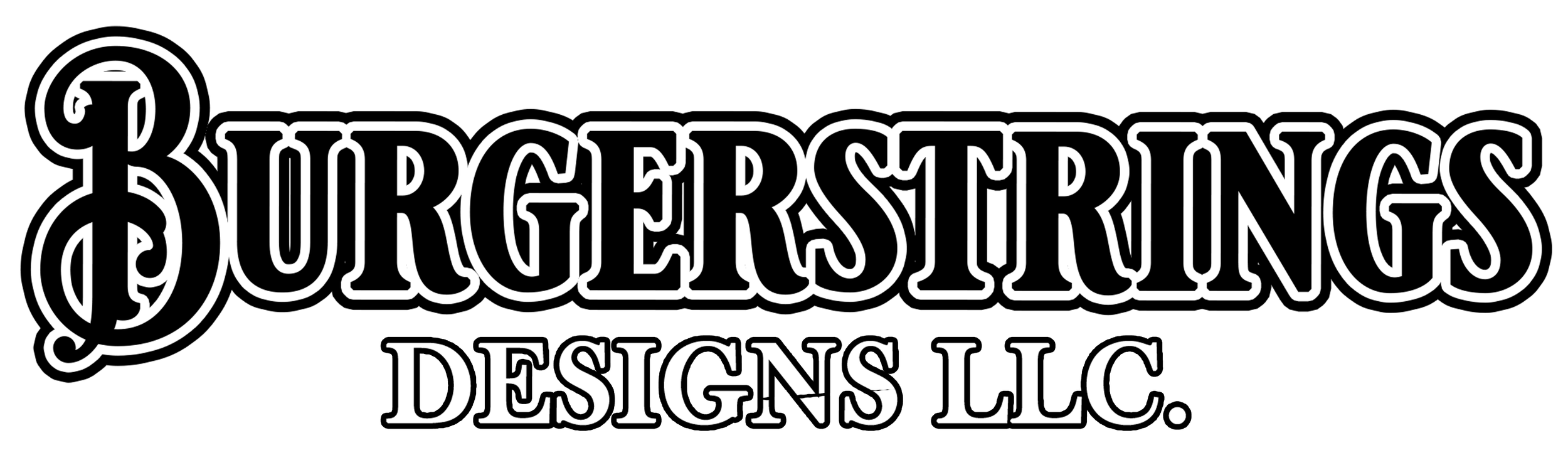 Logo of Jewelry store with ornate lettering spelling 'Jewgertings Designs LLC' in white on a black background.