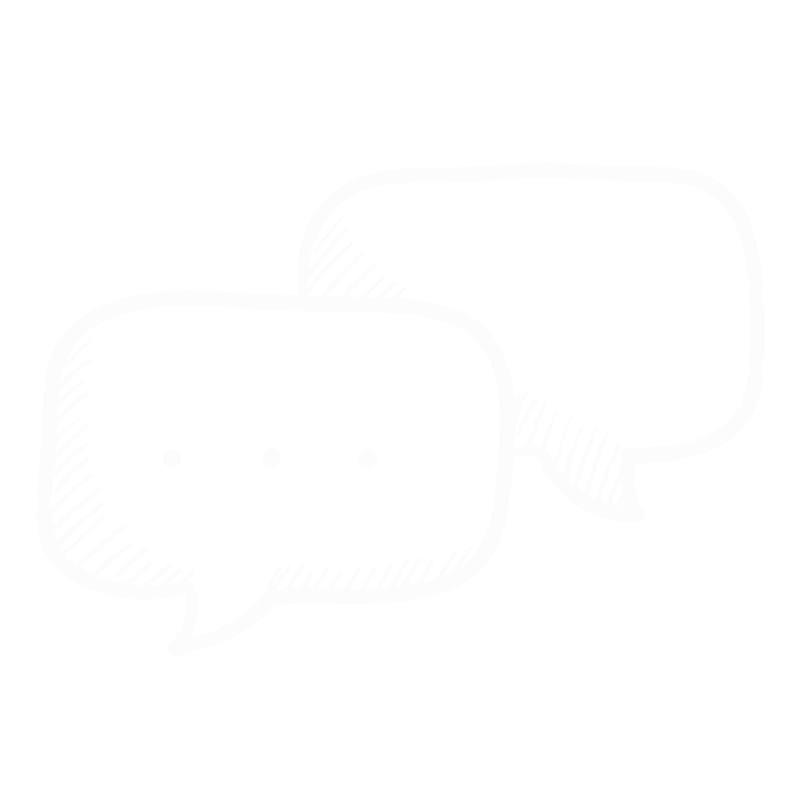 Hand-drawn speech bubbles, representing facilitative services provided by Farrah Chrstos, LCSW, LISW
